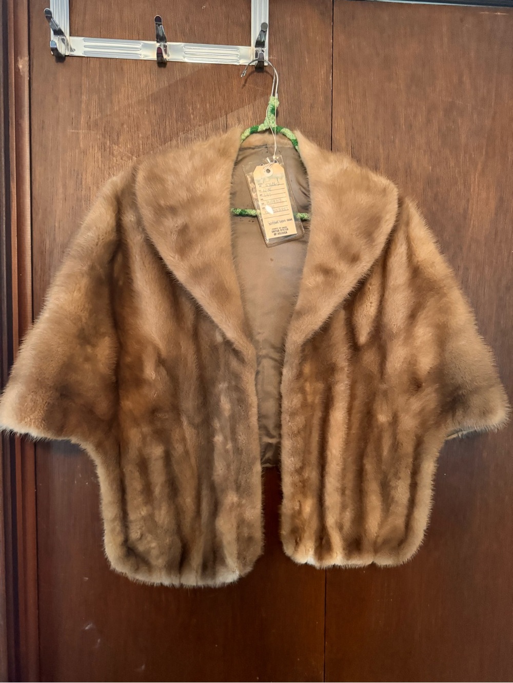 Vintage Brown Mink Fur Stole Capelet
